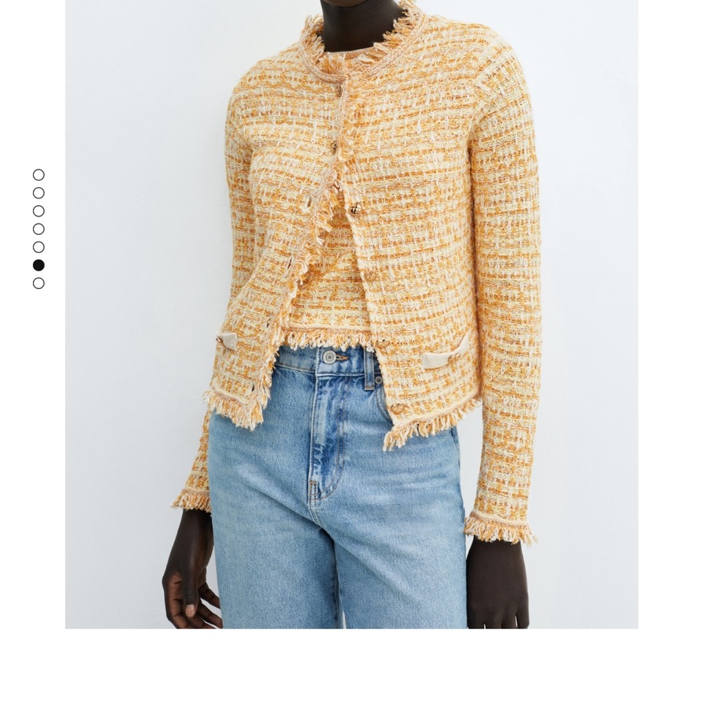MANGO-Pocket Tweed Cardigan